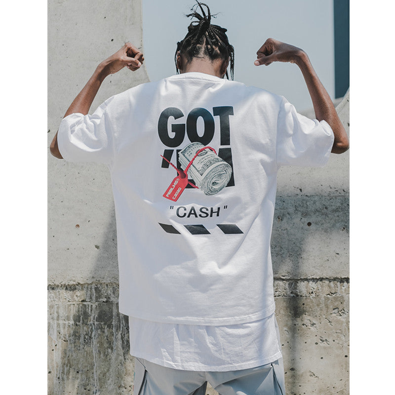 Original Fun Sneakers Printed Hip-hop Loose hHalf-sleeved T-shirt
