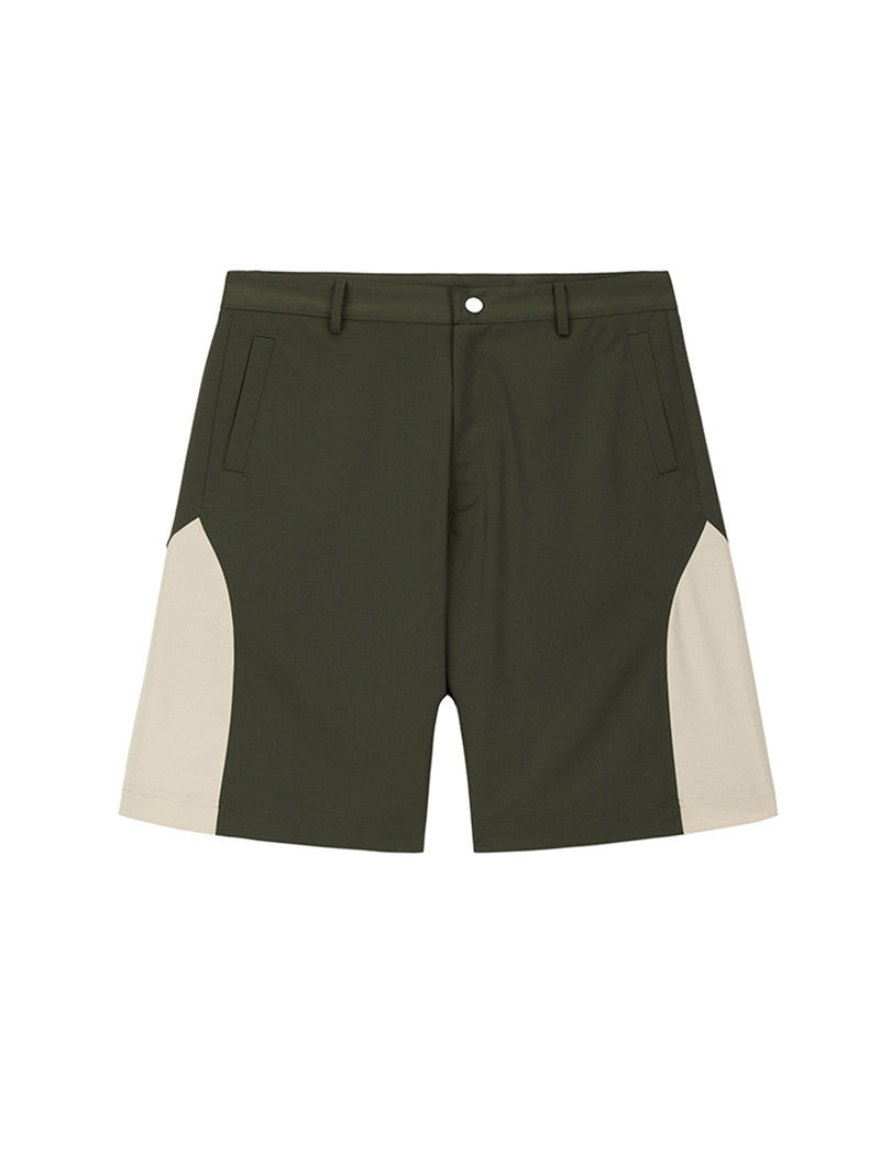 Side Contrast Color Deconstruction Stitching Short