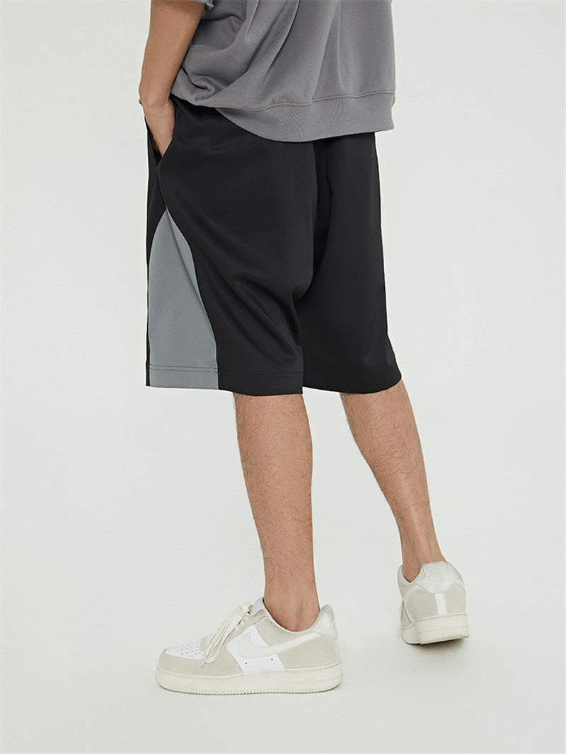 Side Contrast Color Deconstruction Stitching Short