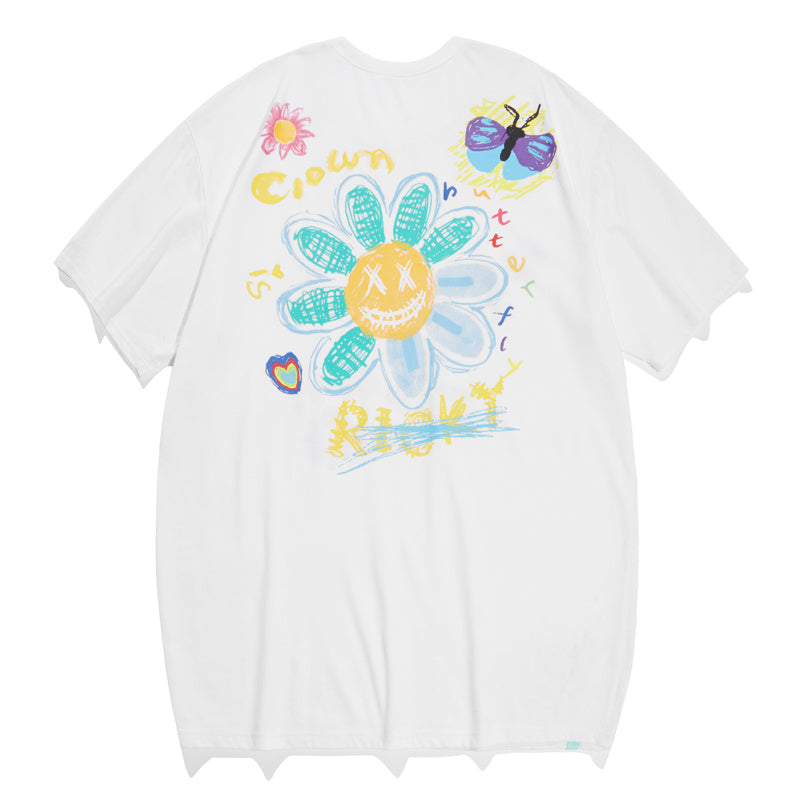 Face Short-sleeved T-shirt Men's National Tide Brand Couple Summer Clothes