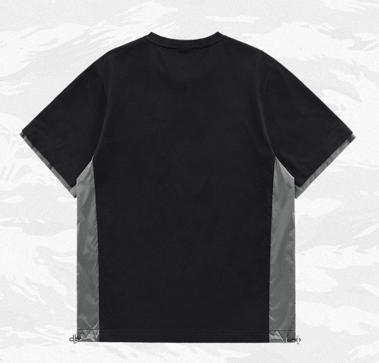 Contrast Stitching With Loose Half Sleeves