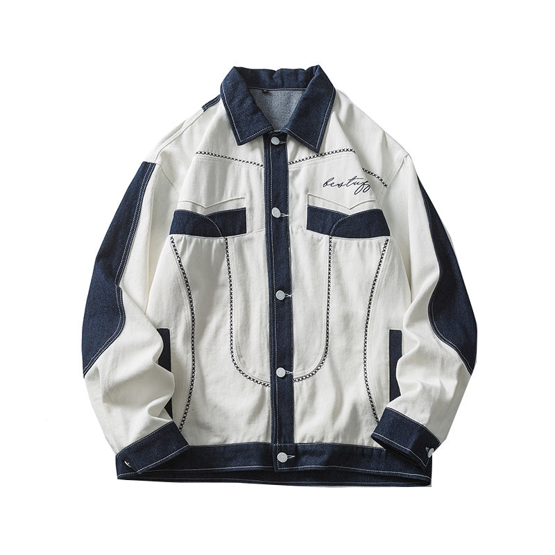 Jacket Men's All-match Color Matching College Style Couple Coat Jacket
