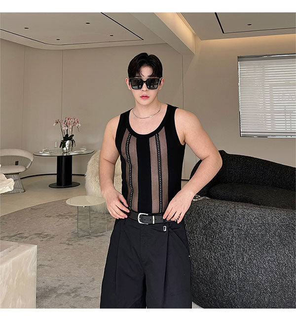 Personalized Abstinence Hollow Out Stitching Vest Niche Hollow Knitted