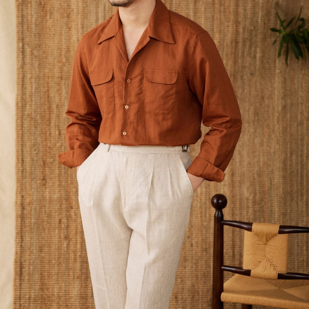 Versatile Casual Cuban Collar Shirt For Men