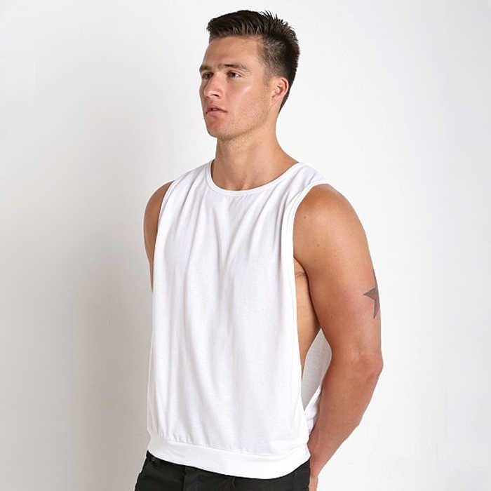 Men's Sleeveless Sports Fitness Loose Large Slit Vest