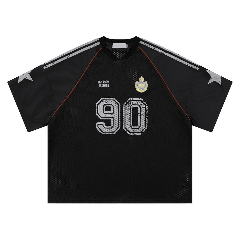 Graffiti Star Badge-style Loose Short-sleeved T-shirt For Men