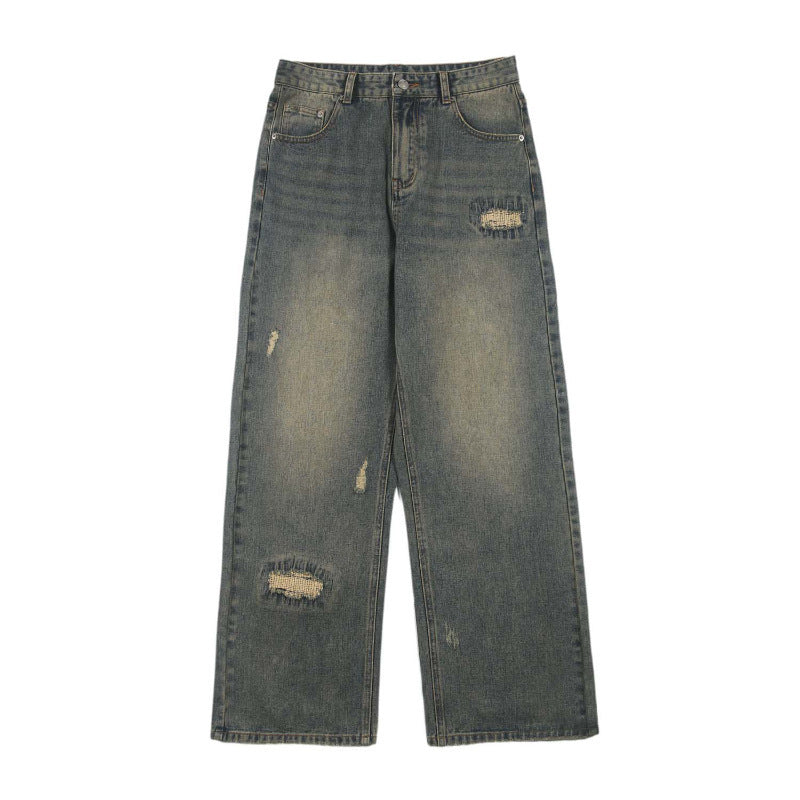 Fashion Irregular With Personality Ripped Jeans Men