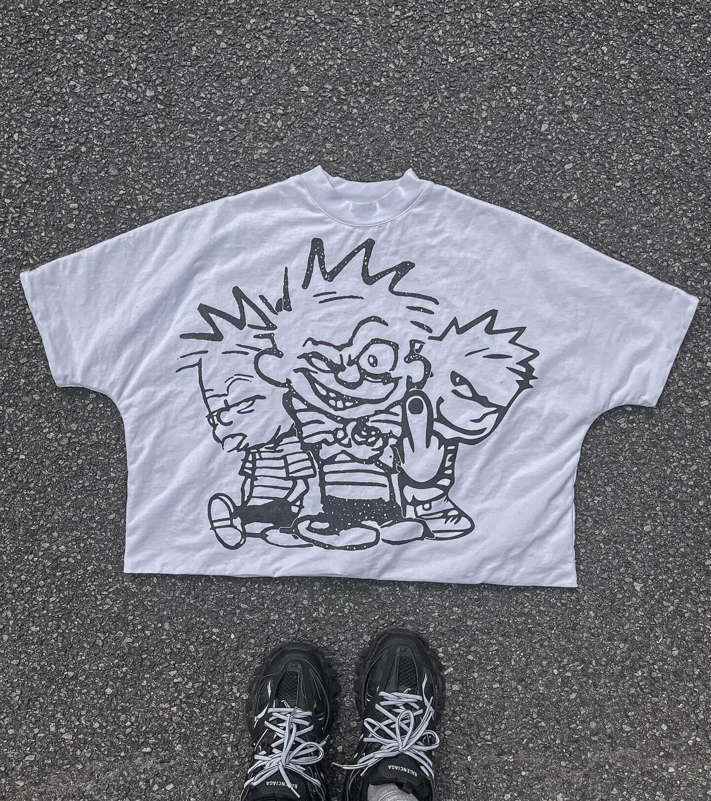 Cartoon Pattern T-shirt Hip Hop Short Sleeve