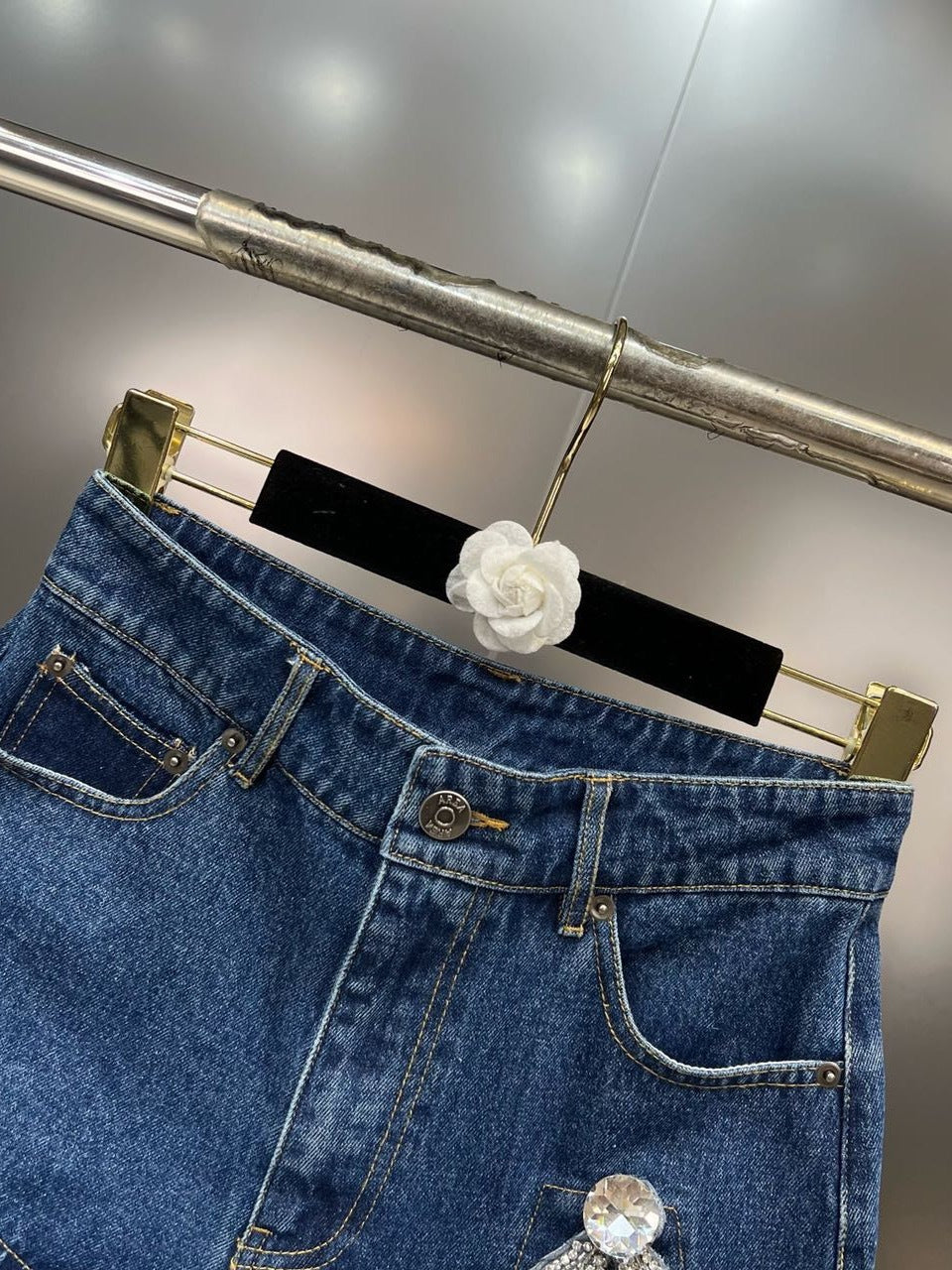 Contrast Color Heart Patchwork Shorts