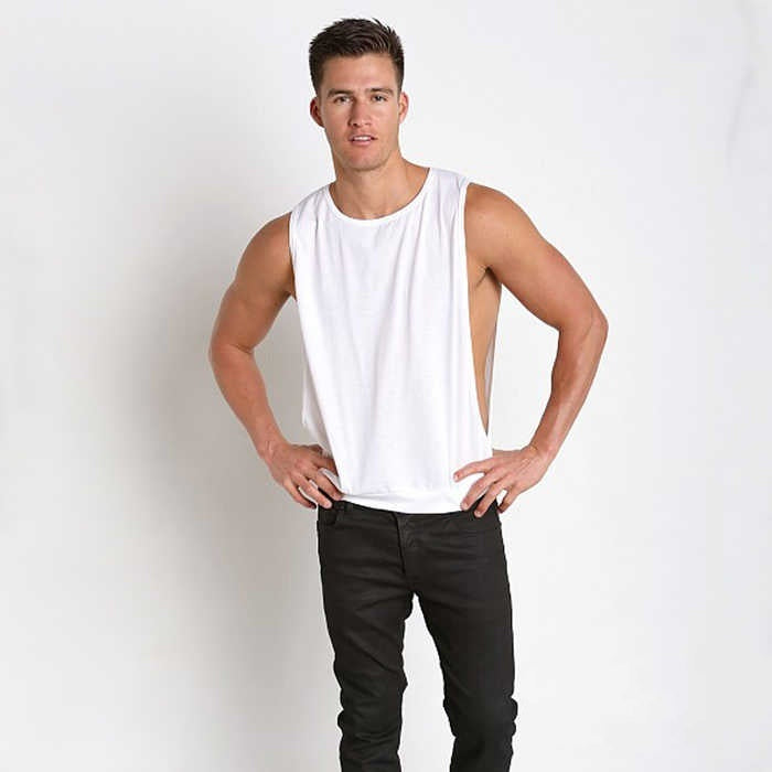 Men's Sleeveless Sports Fitness Loose Large Slit Vest
