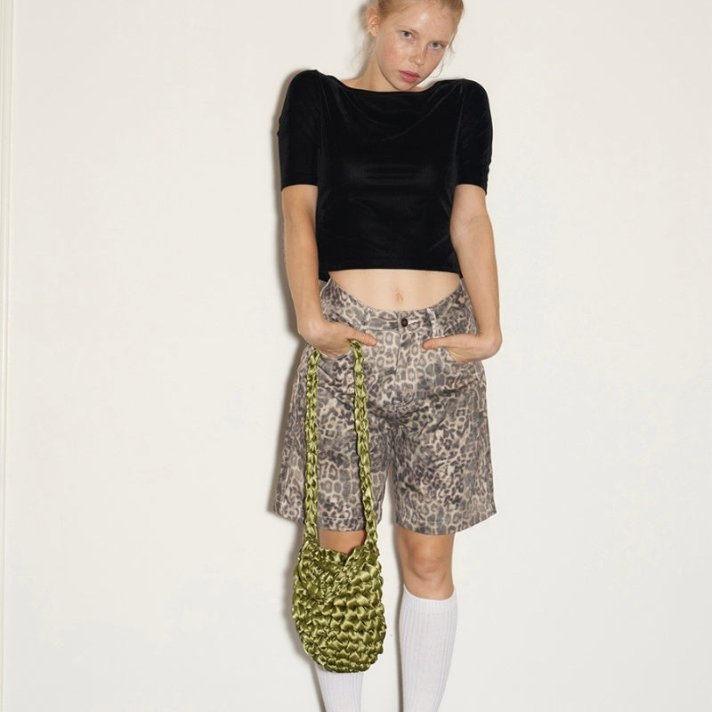 Leopard Patterned Pants Children's Spring And Autumn Niche Slim Fit Fashion