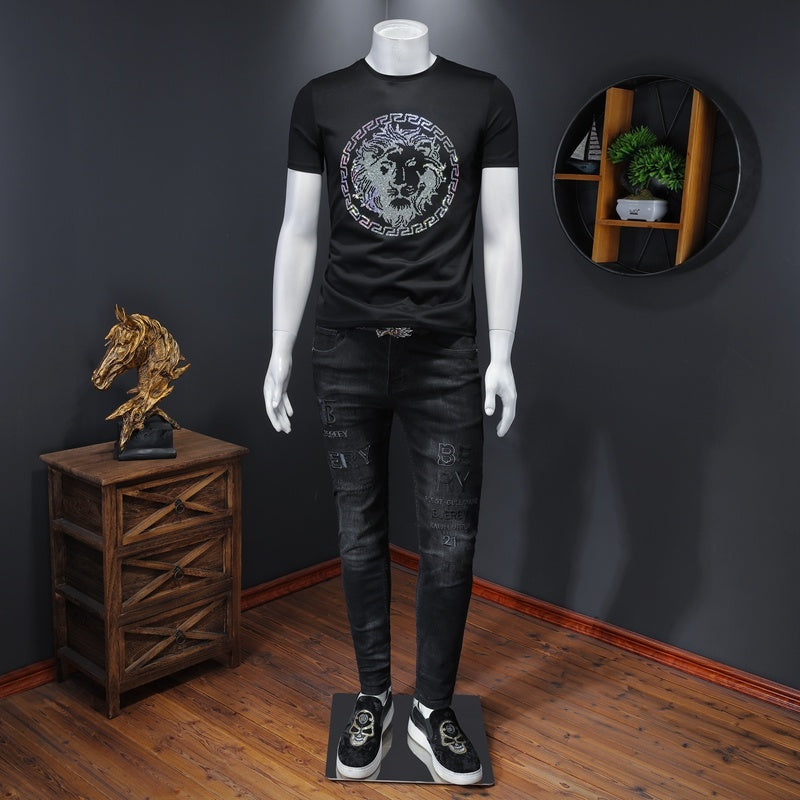 Men's Summer Jade Silk Handsome Bottoming Shirt