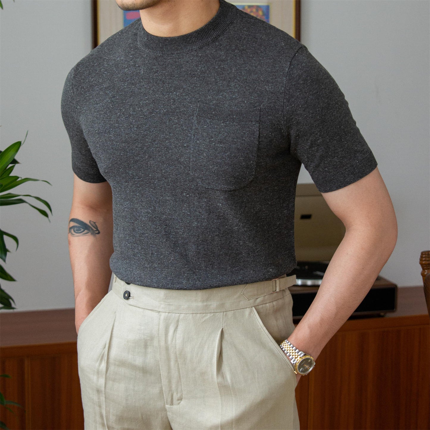 Round Neck Short Sleeve You That T-Shirt Simple Retro