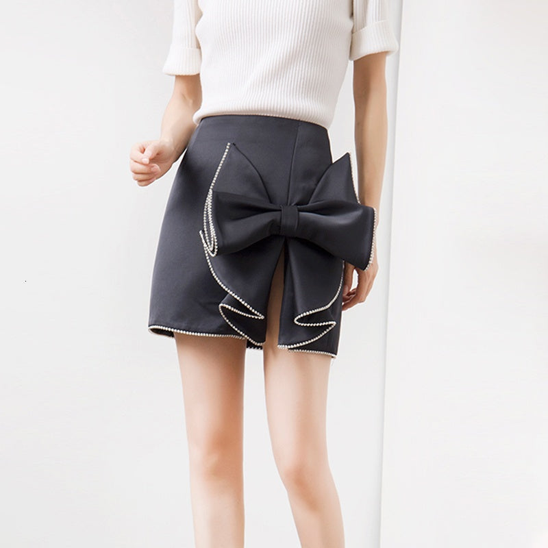 Women's bow tie hip skirt