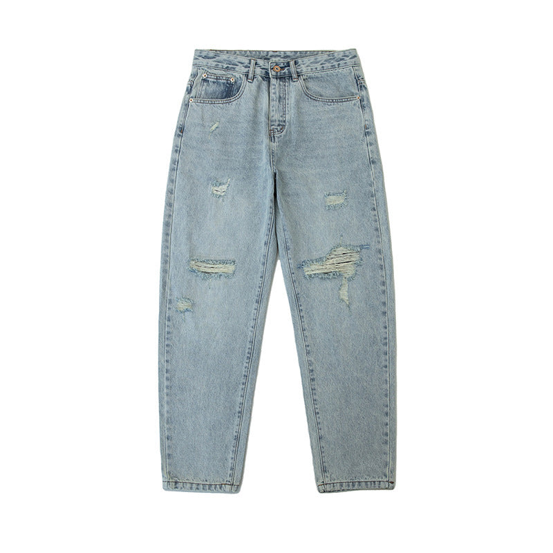 American Retro Washed Ripped Jeans For Men