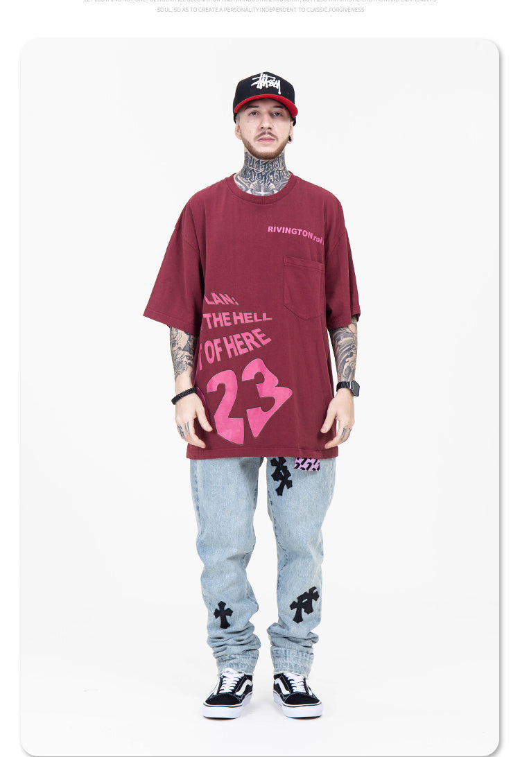 Men's Fried Street Loose Five Points Trendy Sleeves