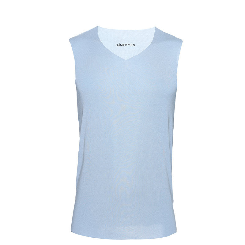 Men's Modal Solid Color Thin High Stretch Sleeveless Tank Top