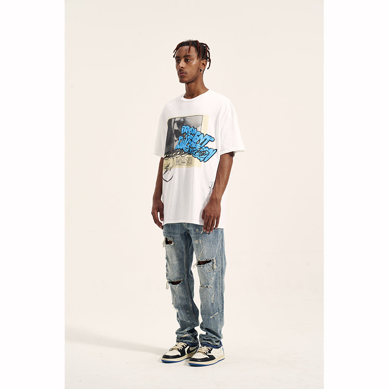 Men's Loose And Ripped Casual Trendy Brand Jeans