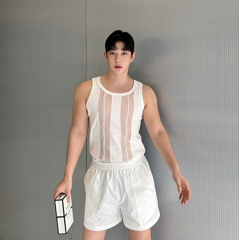 Personalized Abstinence Hollow Out Stitching Vest Niche Hollow Knitted