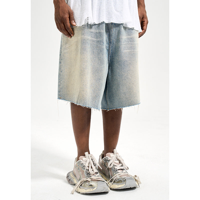 Men's Summer Retro Loose Fitting Denim Shorts