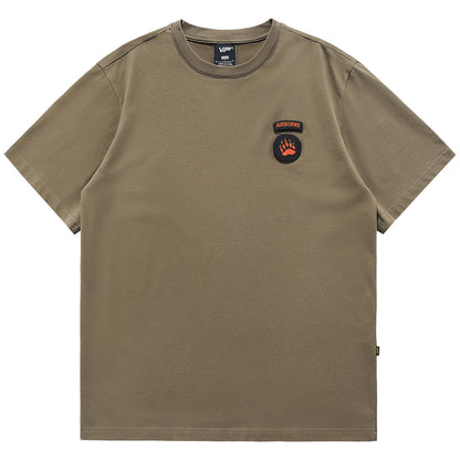 Cotton Cartoon Embroidered Half Sleeved T-shirt American Style