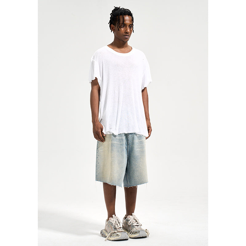 Men's Summer Retro Loose Fitting Denim Shorts