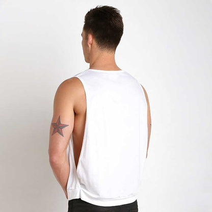 Men's Sleeveless Sports Fitness Loose Large Slit Vest