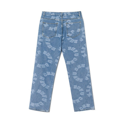 High street retro hole jeans beggar pants