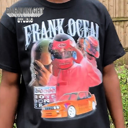 Frank Ocean Fahai Hip-Hop Portrait Vintage Short-Sleeved T-Shirt Rap Street Hiphop