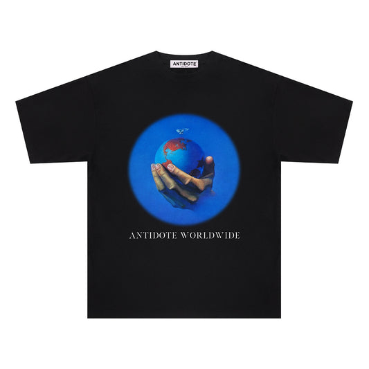 Summer New Earth Short-sleeved T-shirt Trend Loose hip-hop Street Men And Women