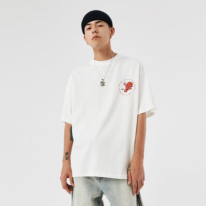 New Little Devil Cartoon Loose Couple Short-Sleeved T-Shirt Trendy Brand For Men And Women