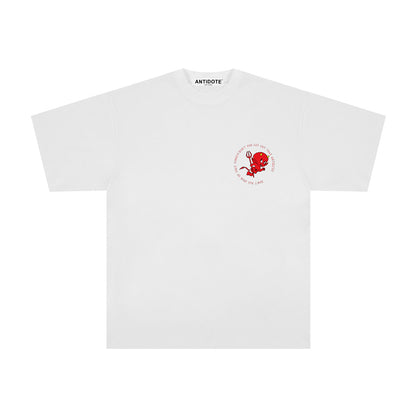 New Little Devil Cartoon Loose Couple Short-Sleeved T-Shirt Trendy Brand For Men And Women