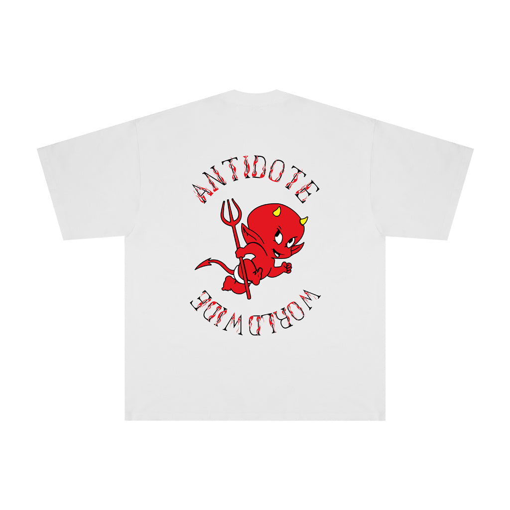 New Little Devil Cartoon Loose Couple Short-Sleeved T-Shirt Trendy Brand For Men And Women