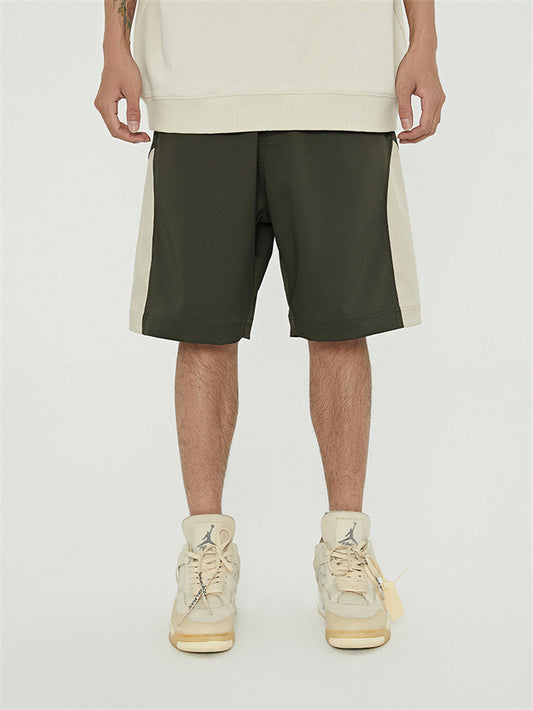 Side Contrast Color Deconstruction Stitching Short
