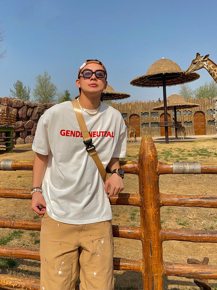 Short-sleeved Men's Trendy T-shirt Ins Trend Summer Loose