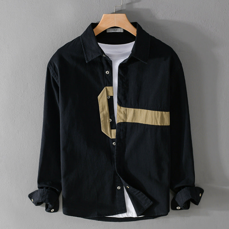 Men's Clothing Printed Long Sleeve Shirt Casual Loose