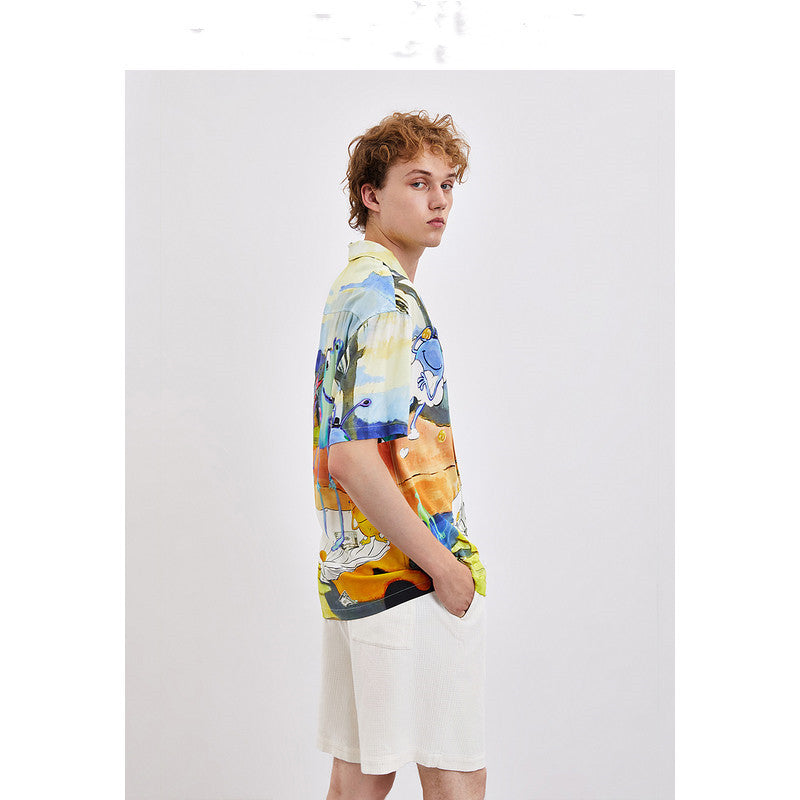 Spring And Summer New Men's Thin Short-sleeved Cardigan Shirt
