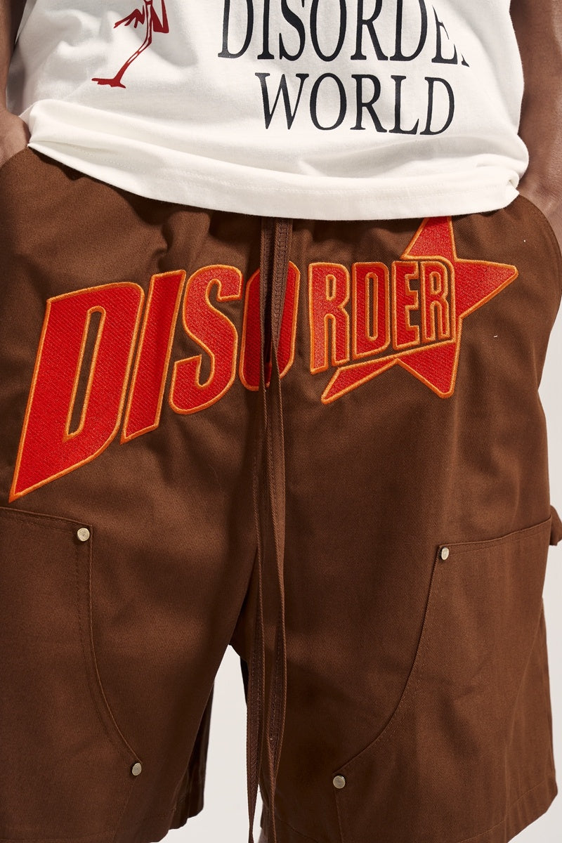 Heavy Industry Slogan Embroidered Street Loose Casual Shorts