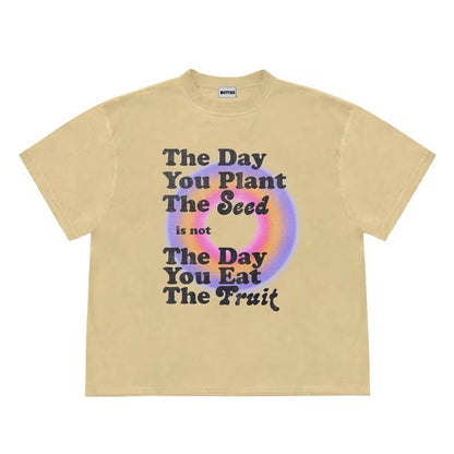 American Retro Hip Hop Letter Short Sleeve Top