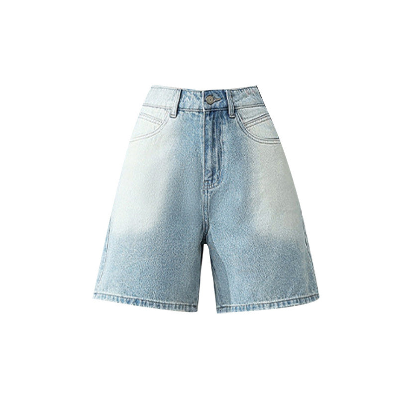 Women's High Waist Loose Retro Blue Shorts Denim Shorts
