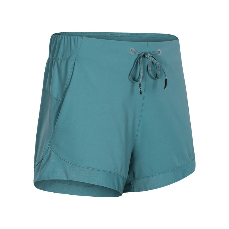 Elastic lace-up track shorts