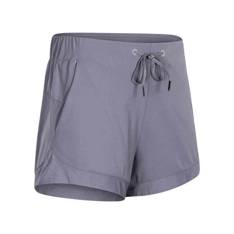 Elastic lace-up track shorts