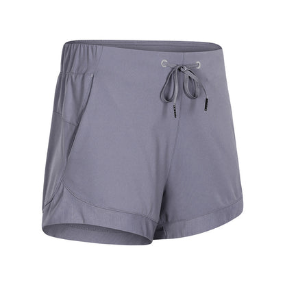 Elastic lace-up track shorts