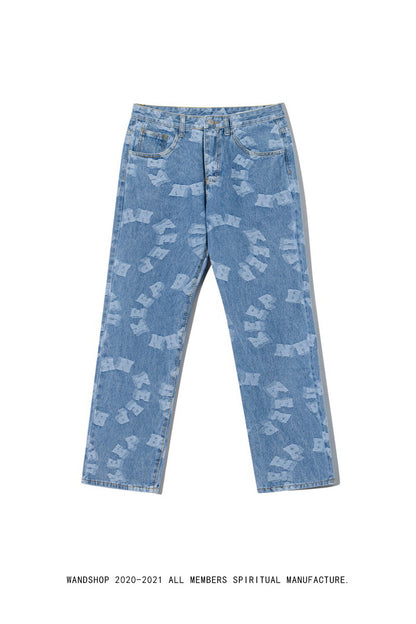 High street retro hole jeans beggar pants