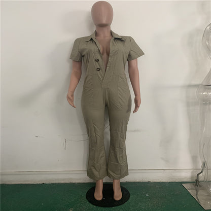 Sexy buttoned overalls