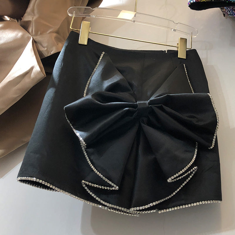 Women's bow tie hip skirt
