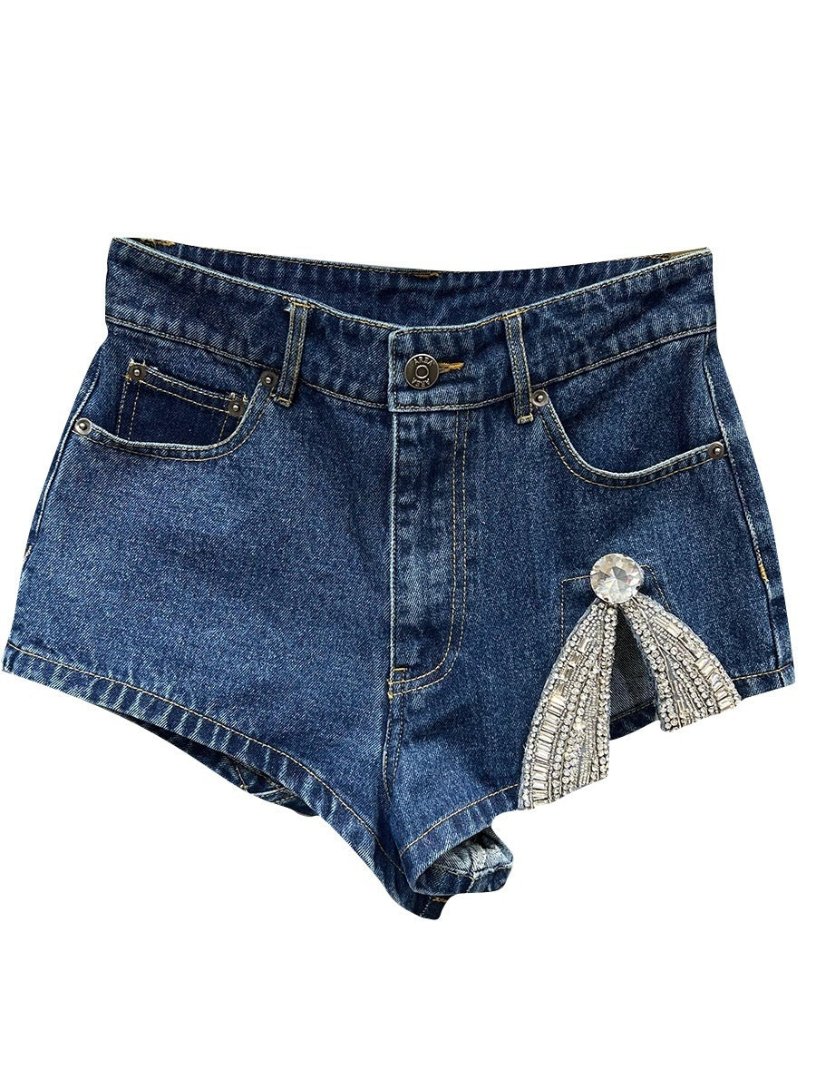 Contrast Color Heart Patchwork Shorts