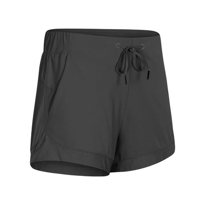 Elastic lace-up track shorts