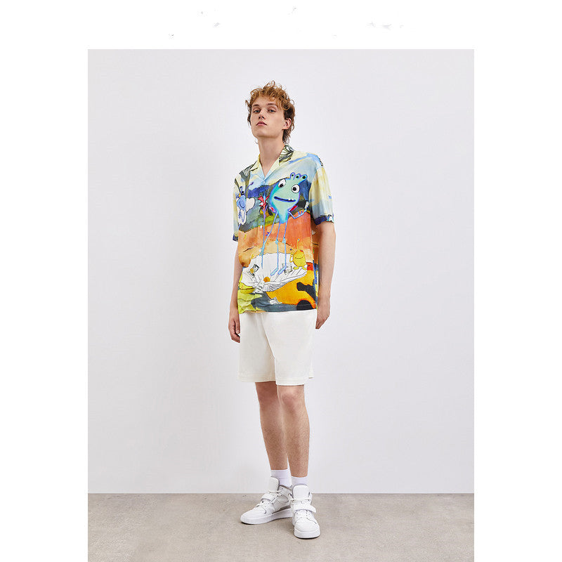 Spring And Summer New Men's Thin Short-sleeved Cardigan Shirt