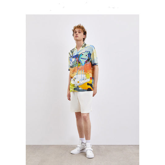Spring And Summer New Men's Thin Short-sleeved Cardigan Shirt